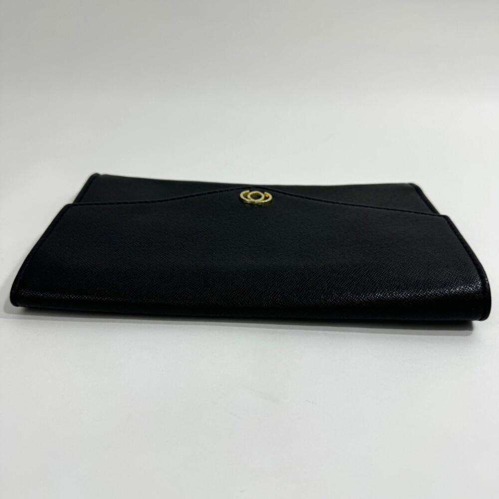Minicci Solid Black Faux Leather Large Rectangle Envelope Wallet Clutch New - Picture 4 of 11